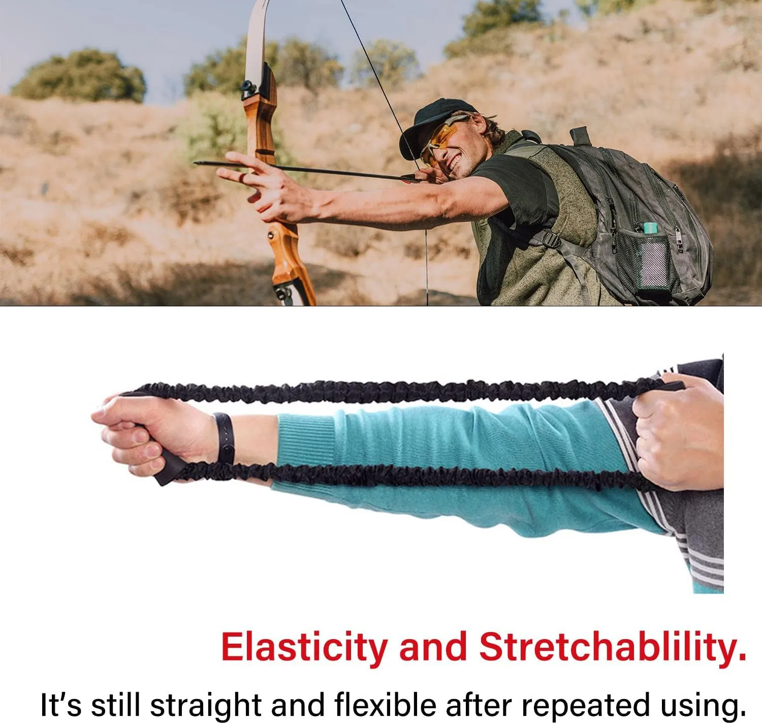 SOPOGER Archery Bow Trainer Rubber Stretch Bands 25-45 Lbs Draw Strength Training Device Aids Release Trainer Exerciser Workout Resistance Practice Equipment for Archery Bow Accessories