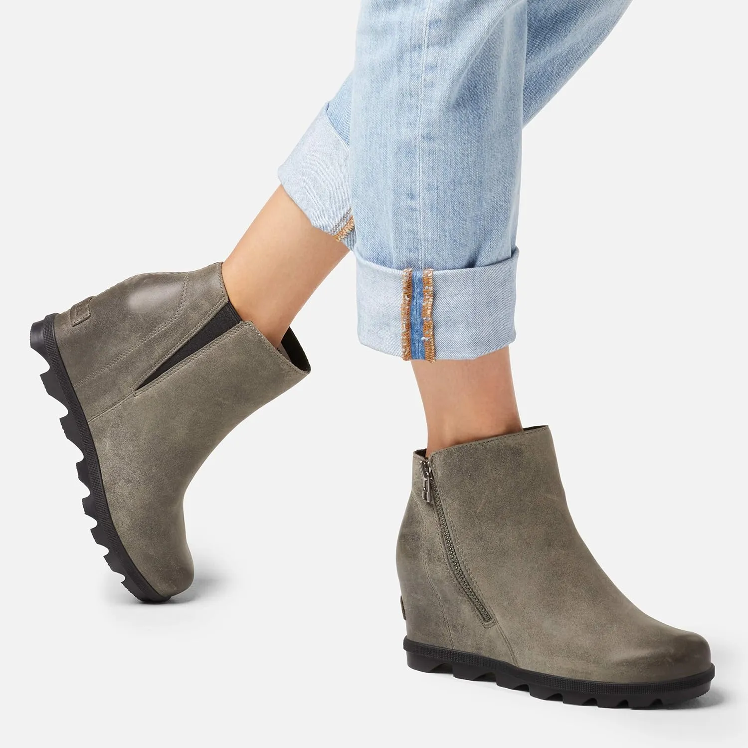 Sorel Women's Joan of Arctic Wedge II Zip Boot - Light Rain - Waterproof - Black