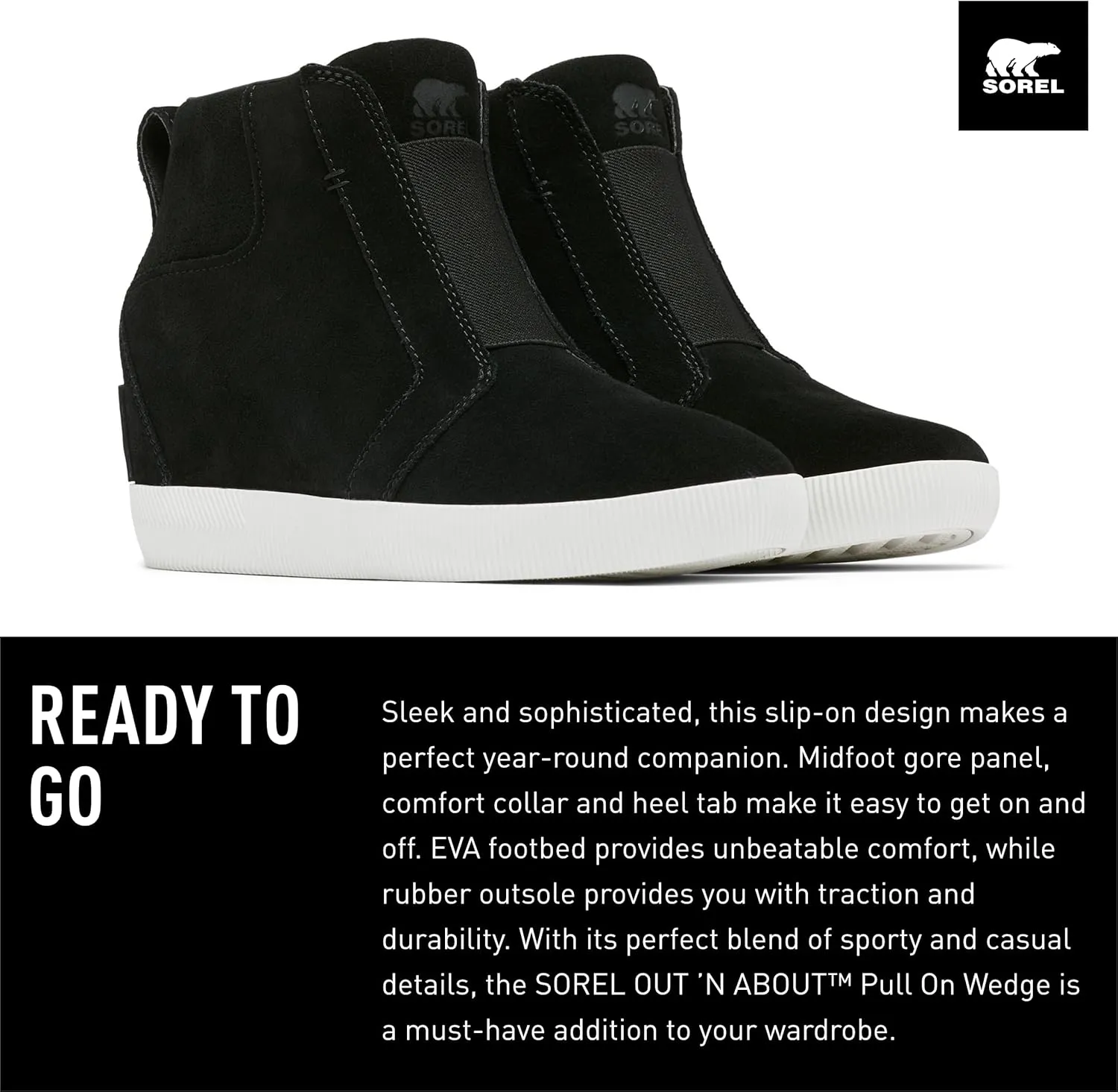 SOREL Women's Out N About Pull On Wedge Boot