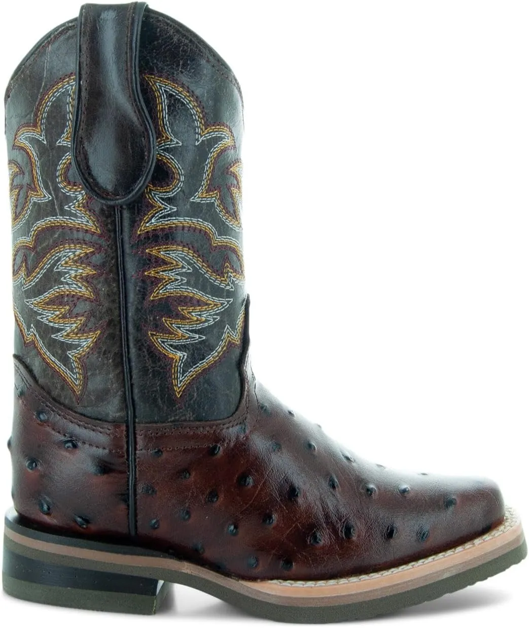 Soto Boots Kids Ostrich Print Cwoboy Boots K4006