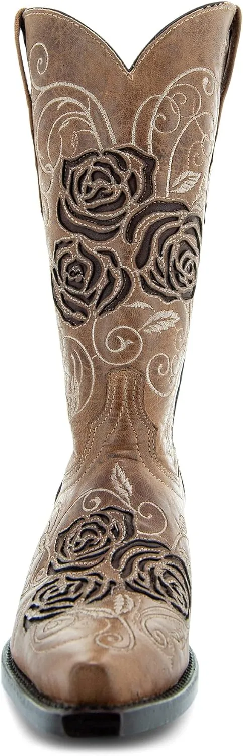 Soto Boots Turquoise Rose Country Cowgirl Boots M50032