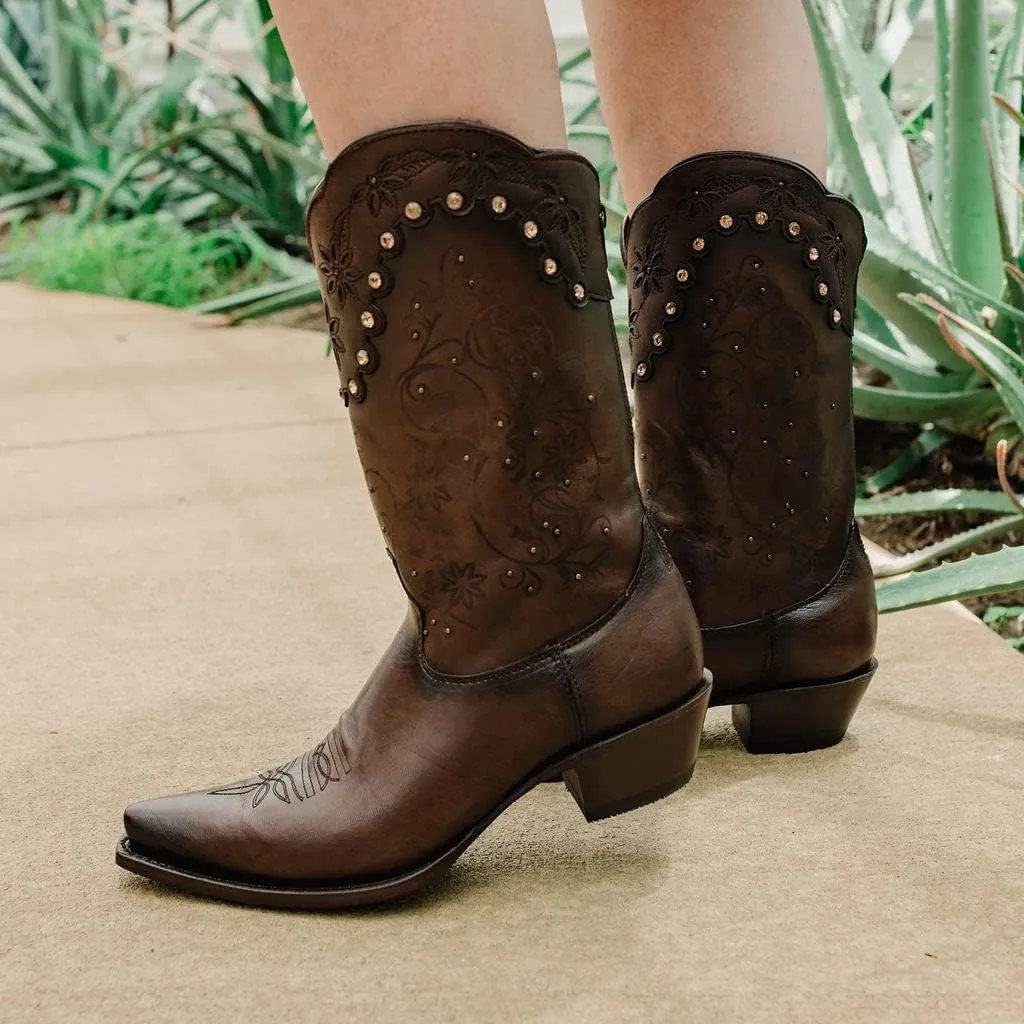 Soto Boots Womens Zippered Burnished Cowgirl Botos M50050