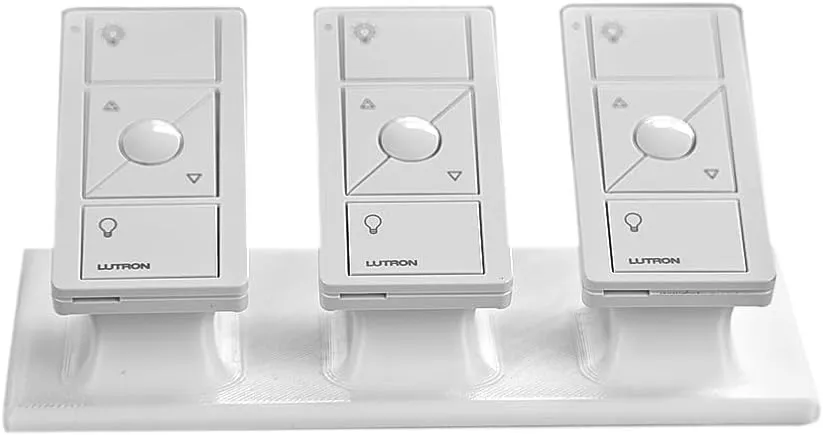 SplashNColor Remote Stand Pedestal for Lutron Pico Remote, Elegant Slide & Click Desk Display Holder, Non-Slip Scratch Resistant Base, Lutron Caseta Remote Stand (Triple Pedestal, White)