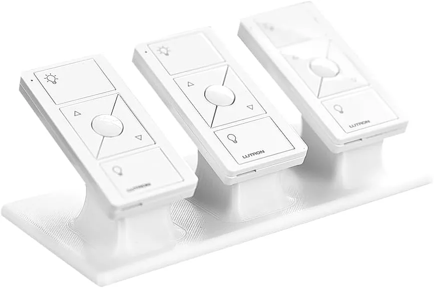 SplashNColor Remote Stand Pedestal for Lutron Pico Remote, Elegant Slide & Click Desk Display Holder, Non-Slip Scratch Resistant Base, Lutron Caseta Remote Stand (Triple Pedestal, White)