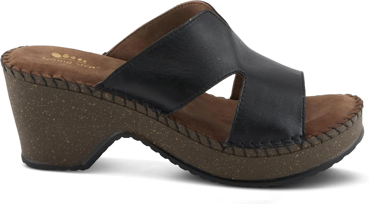 Spring Step DELTANA-SMOOTH Women's Demi Wedge Slip-On - Luxurious Suede Footbed, Classic Leather Upper