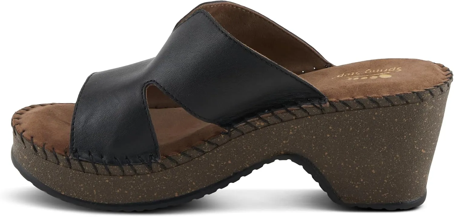 Spring Step DELTANA-SMOOTH Women's Demi Wedge Slip-On - Luxurious Suede Footbed, Classic Leather Upper