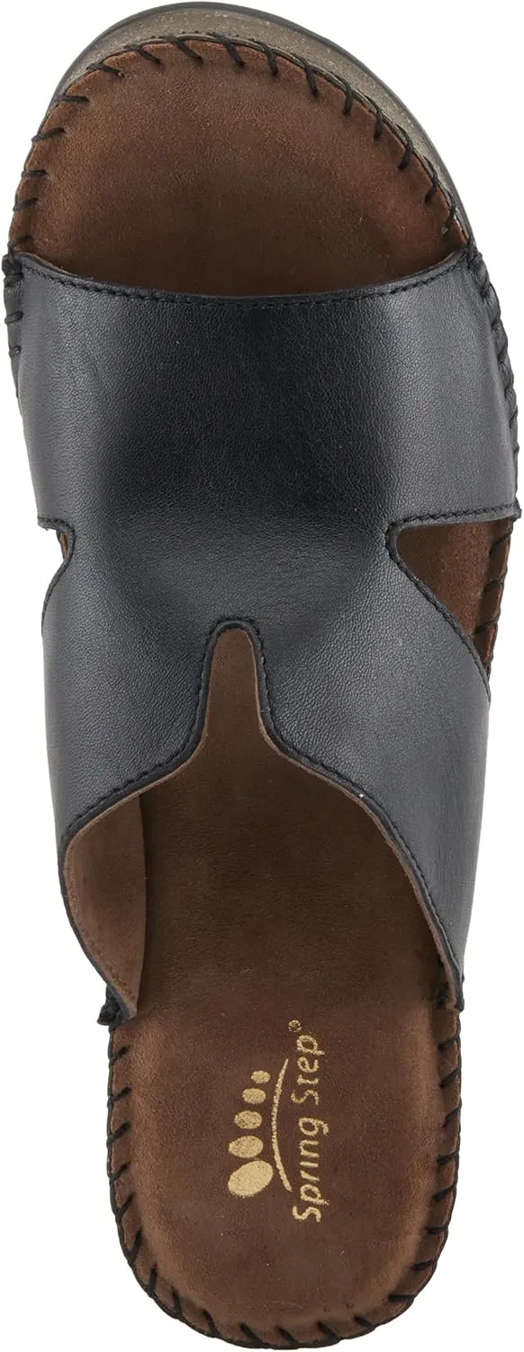 Spring Step DELTANA-SMOOTH Women's Demi Wedge Slip-On - Luxurious Suede Footbed, Classic Leather Upper