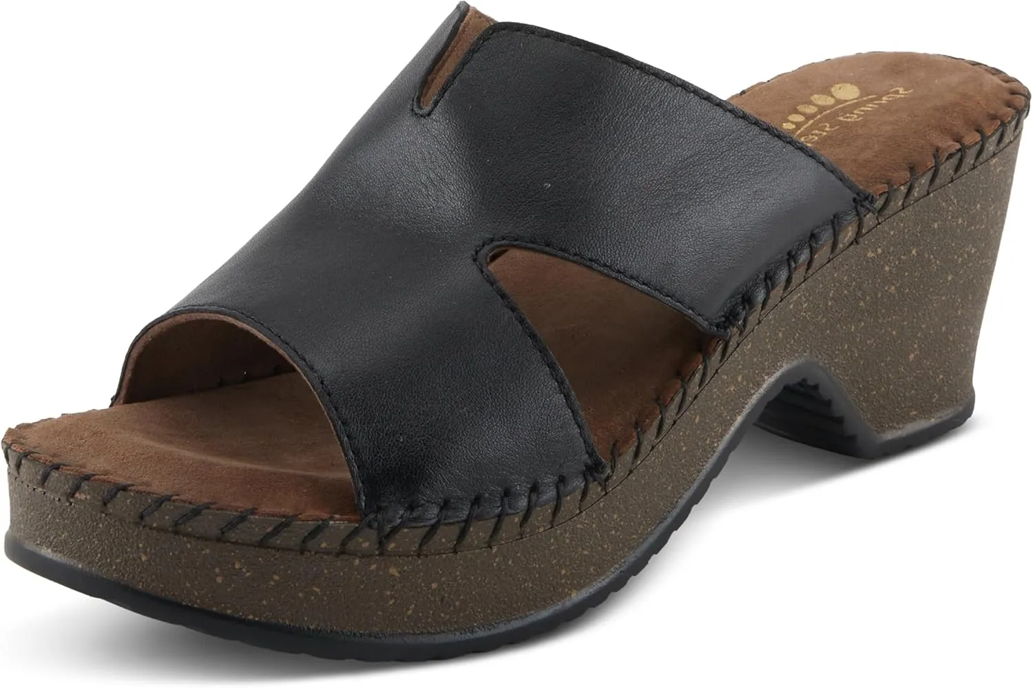 Spring Step DELTANA-SMOOTH Women's Demi Wedge Slip-On - Luxurious Suede Footbed, Classic Leather Upper