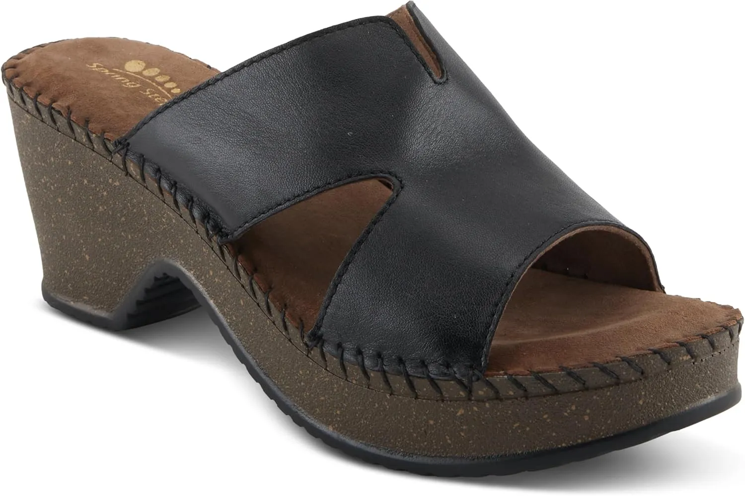 Spring Step DELTANA-SMOOTH Women's Demi Wedge Slip-On - Luxurious Suede Footbed, Classic Leather Upper
