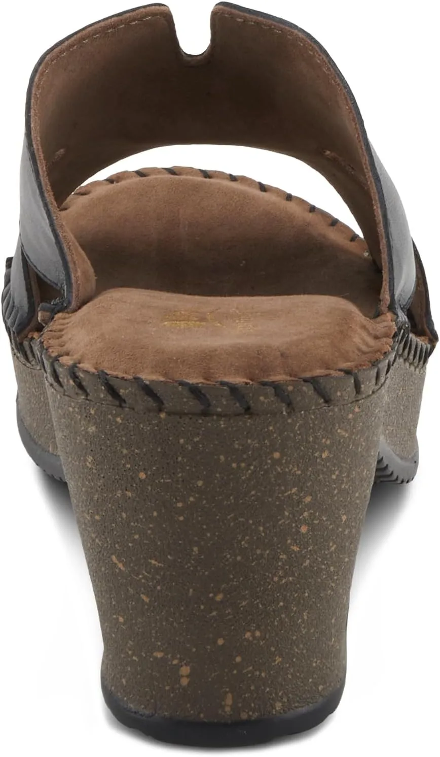 Spring Step DELTANA-SMOOTH Women's Demi Wedge Slip-On - Luxurious Suede Footbed, Classic Leather Upper