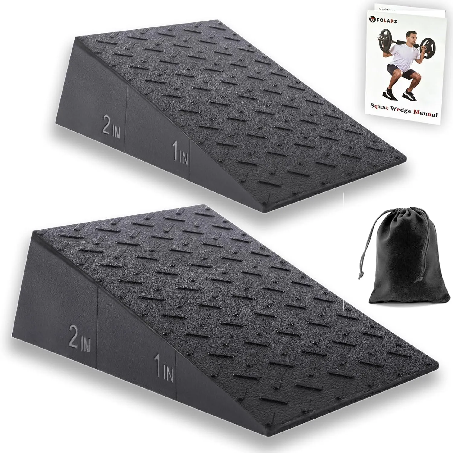 Squat Wedge Block for Heel Elevated Squat Weightlifting Calf Stretcher Slant Board for Mobility Balance and Strength Performance