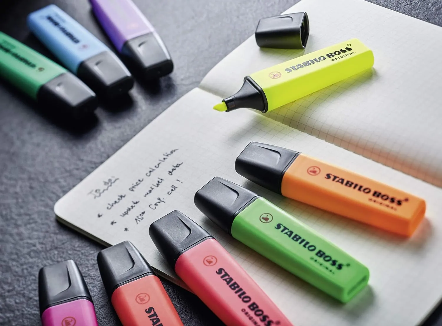 Stabilo 48591 BOSS Original Highlighter, Chisel Tip, Fluorescent Yellow Ink, Carton of 500