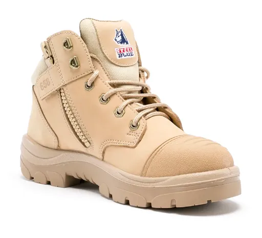 Steel Blue Mens Work Boots Parkes Zip Scuff S3