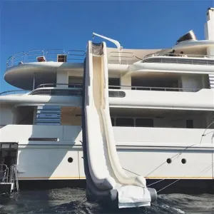 Summer Game Water Toy Inflatable Dock Slides Height Floating Yacht Slide for Boat Pier, Swimming Pool White,16.4Ft/5M