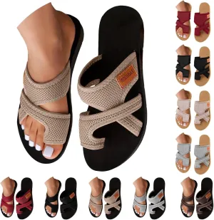 Summer Sandals for Women 2025 Extra Wide Beach Breathable Comfortable Mesh Hollow Slippers Slide Orthopedic Shoes