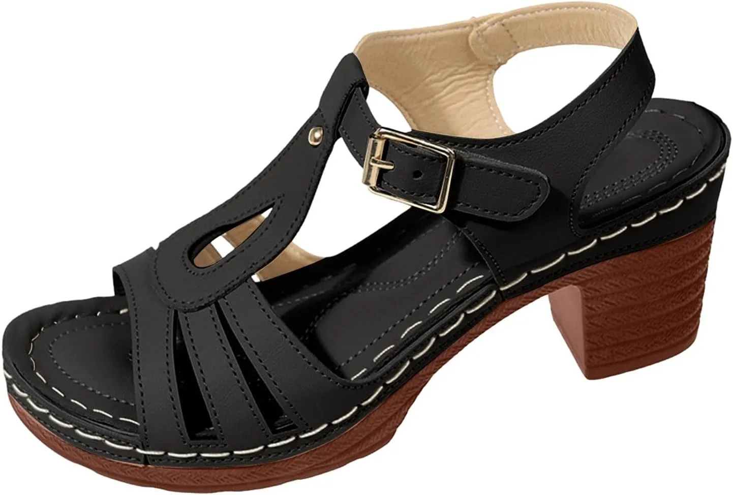 Summer Wedge Sandals For Women Dressy,Arch Support Comfortable Beach Walking Ankle Strap Open Toe Platform Sandals Casual Slip on Outdoor Shoes ﻿For Women Dressy