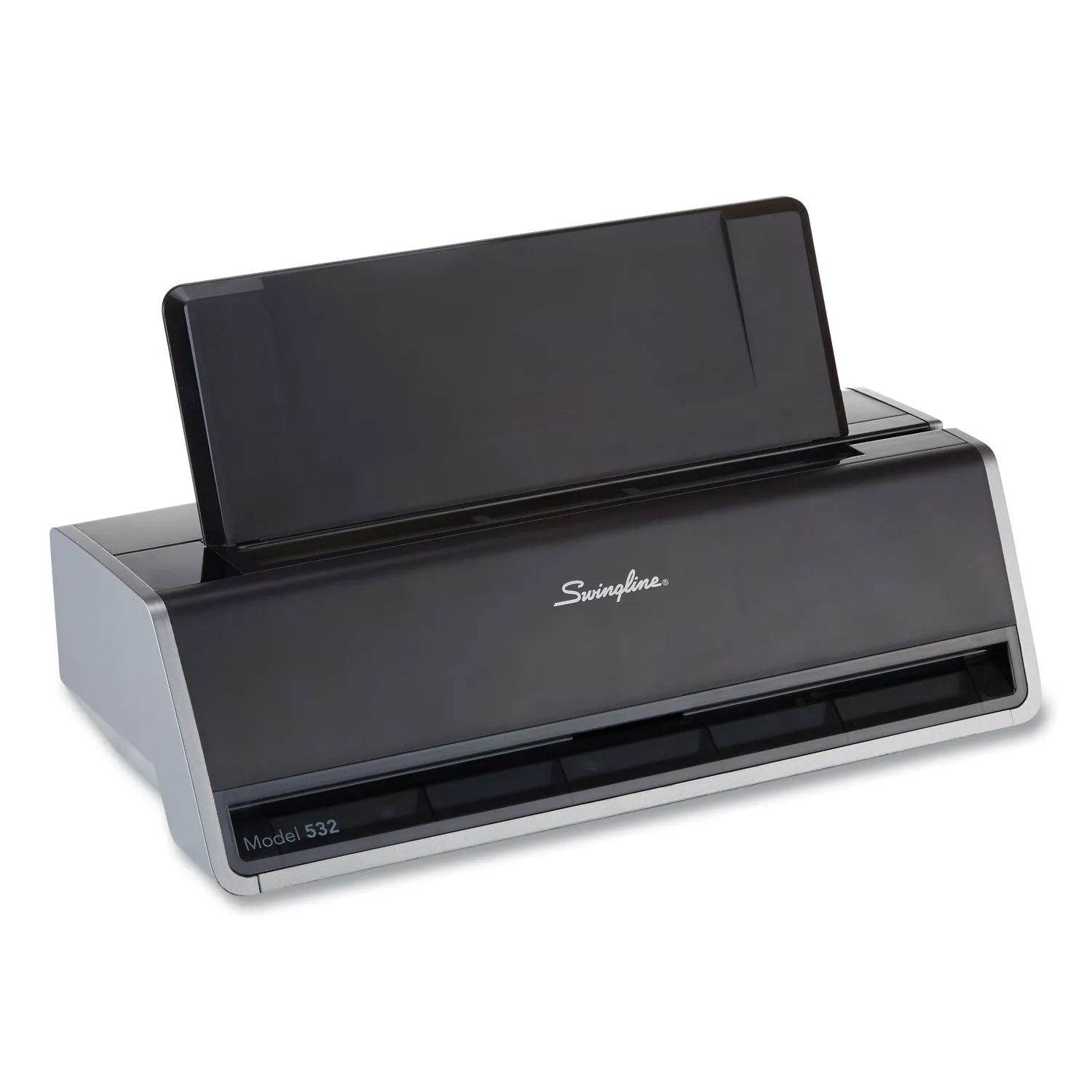 Swingline® 28-Sheet Commercial Electric Two-Hole Punch, Fixed 9/32" Holes, Black/silver