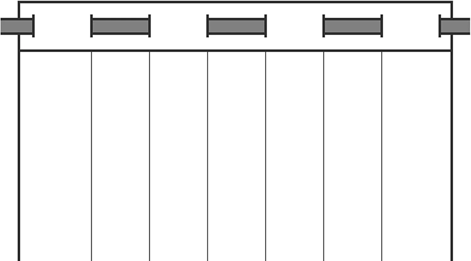Tab-top Curtain, Polyester, Sand/White 245 x 146 cm