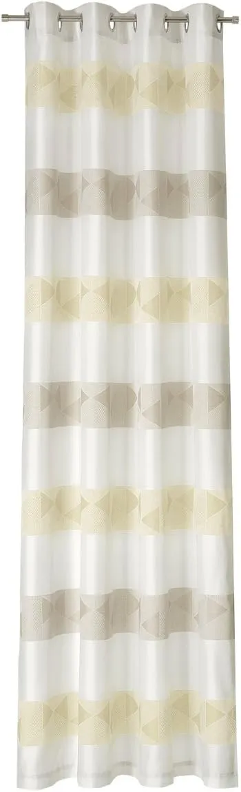 Tab-top Curtain, Polyester, Sand/White 245 x 146 cm