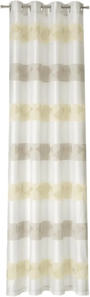 Tab-top Curtain, Polyester, Sand/White 245 x 146 cm