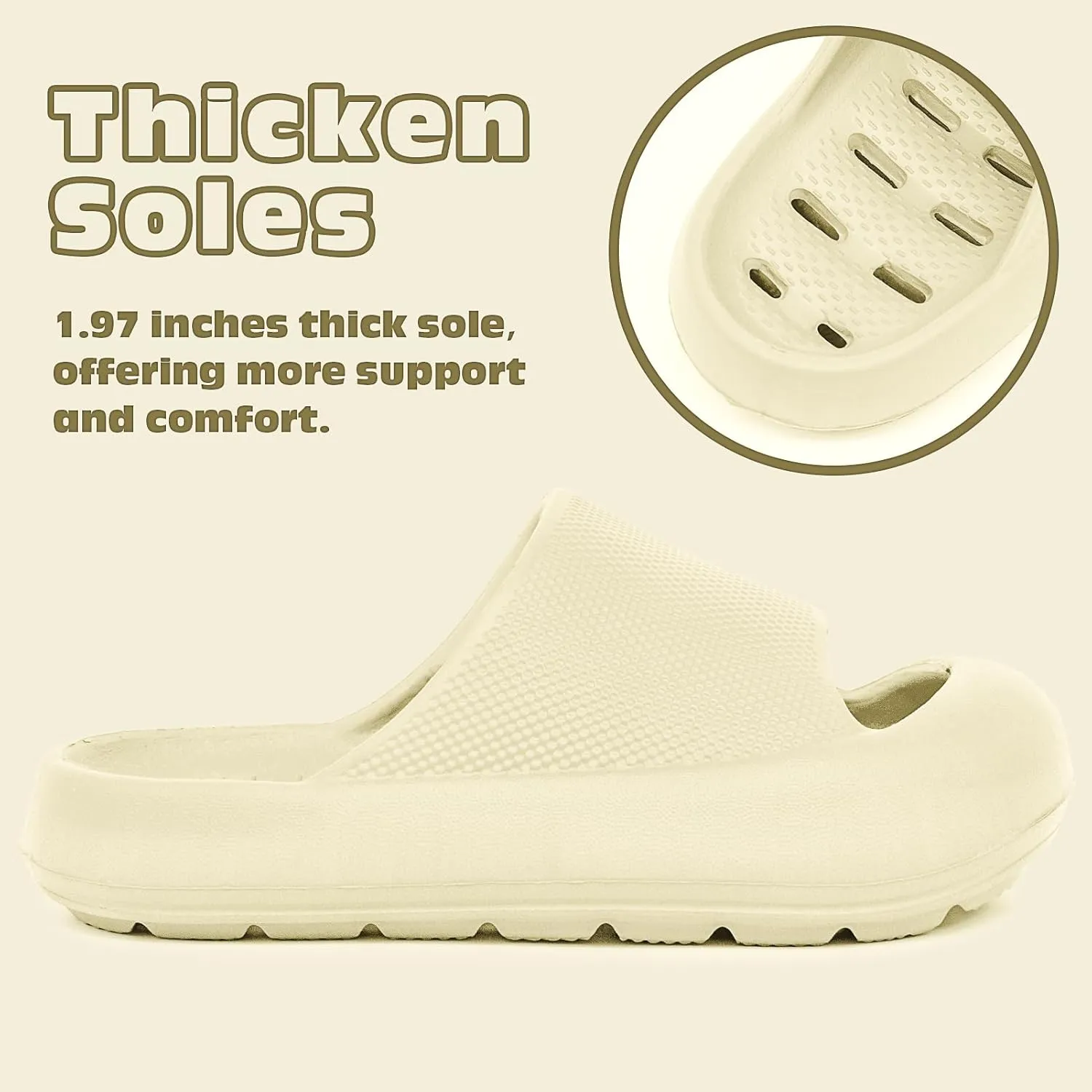 techcity Boys Girls Slide Sandals Soft Cushioned Thick Sole Non-slip Summer Slippers Quick Drying Bathroom Shower Pool Beach Sandals for Toddler Little Kids