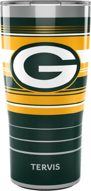 Tervis Traveler NFL Green Bay Packers - Hype Stripes Triple Walled Insulated Tumbler Travel Cup Keeps Drinks Cold & Hot, 20oz, Stainless Steel