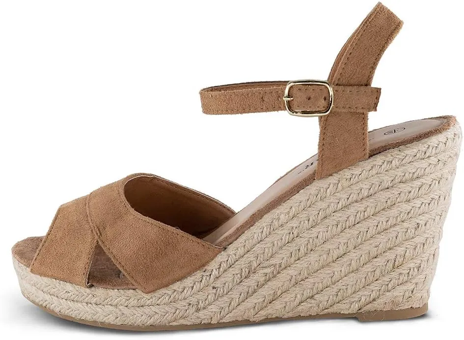 TF STAR Jute rope wedge sandals for women,women platform summer shoes ankle strap espadrille wedge heel sandals