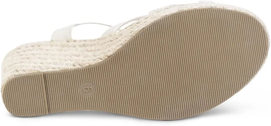 TF STAR Open Toe Buckle Ankle Strap Espadrilles Platform Wedge Casual Sandal for Women