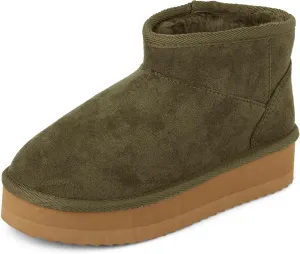 The Children's Place Girls' Mini Ankle Platform Boot, Faux-Fur Lined