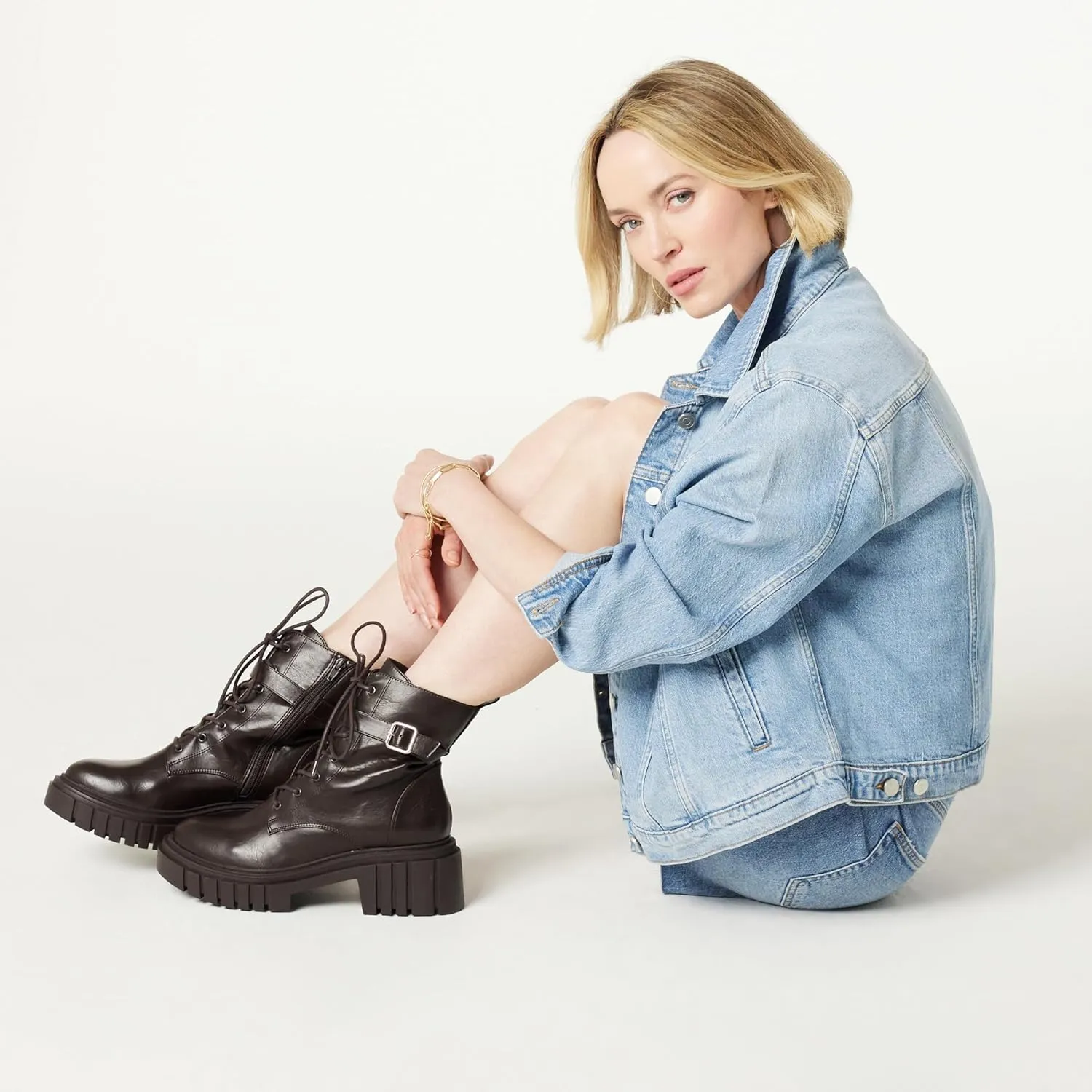 The Drop Women's Koi Lace Up Platform Combat Boots