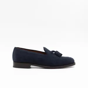The Tassel Loafer in Navy Suede