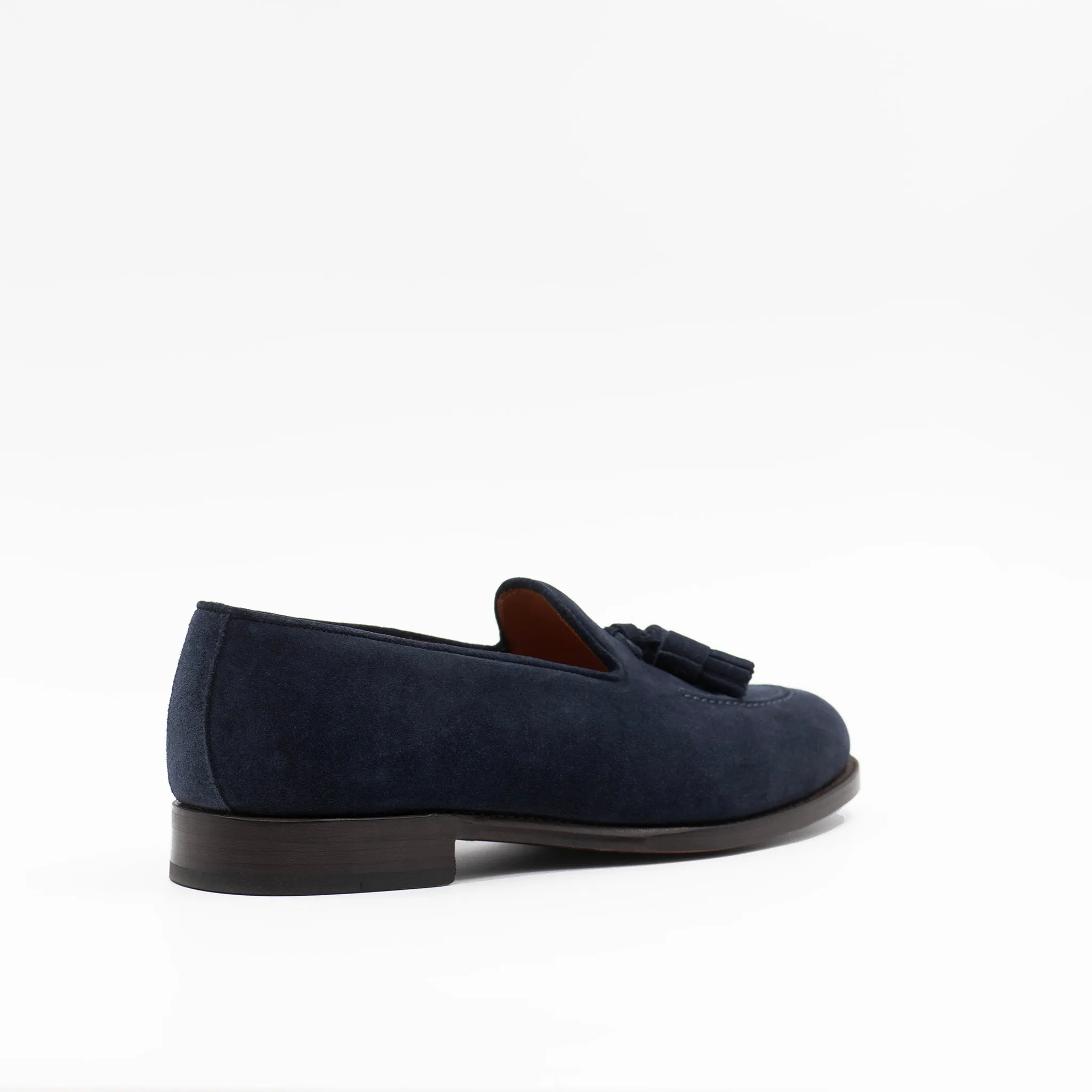 The Tassel Loafer in Navy Suede