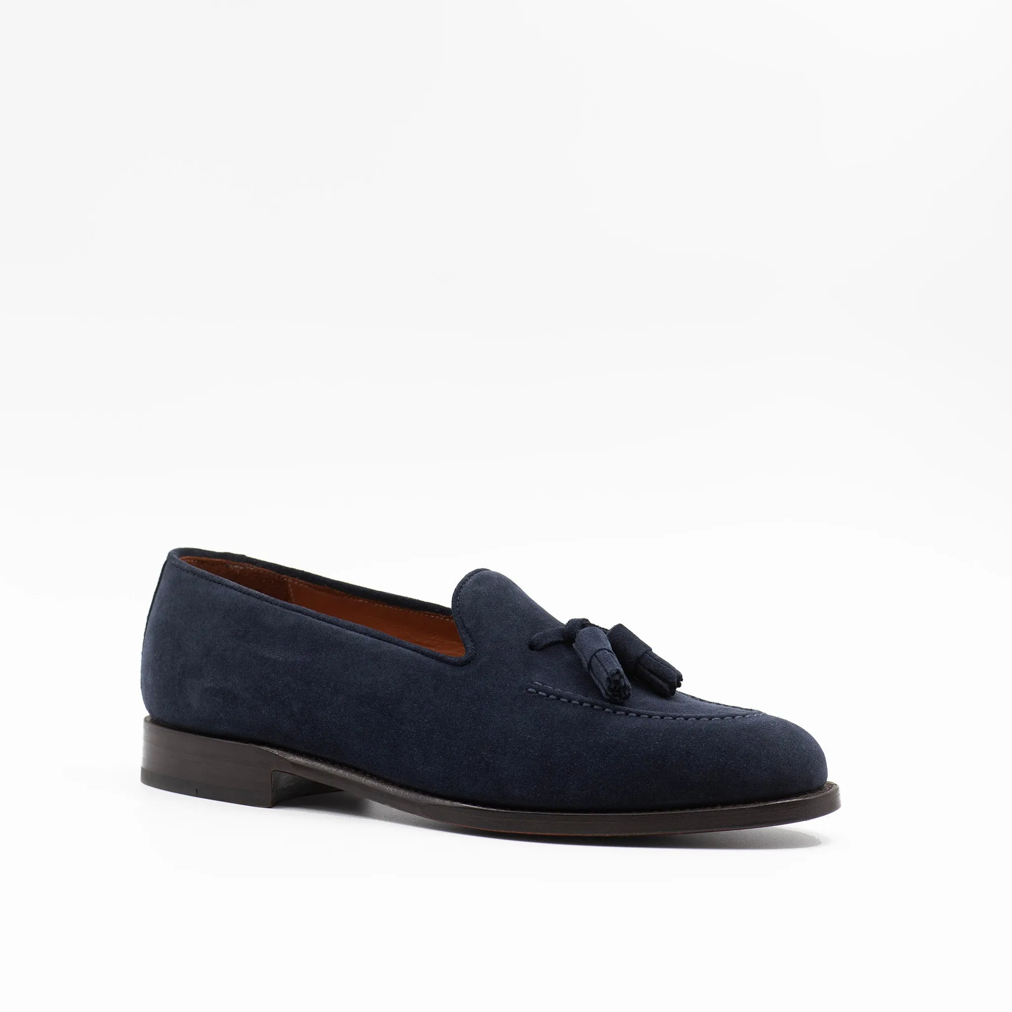 The Tassel Loafer in Navy Suede
