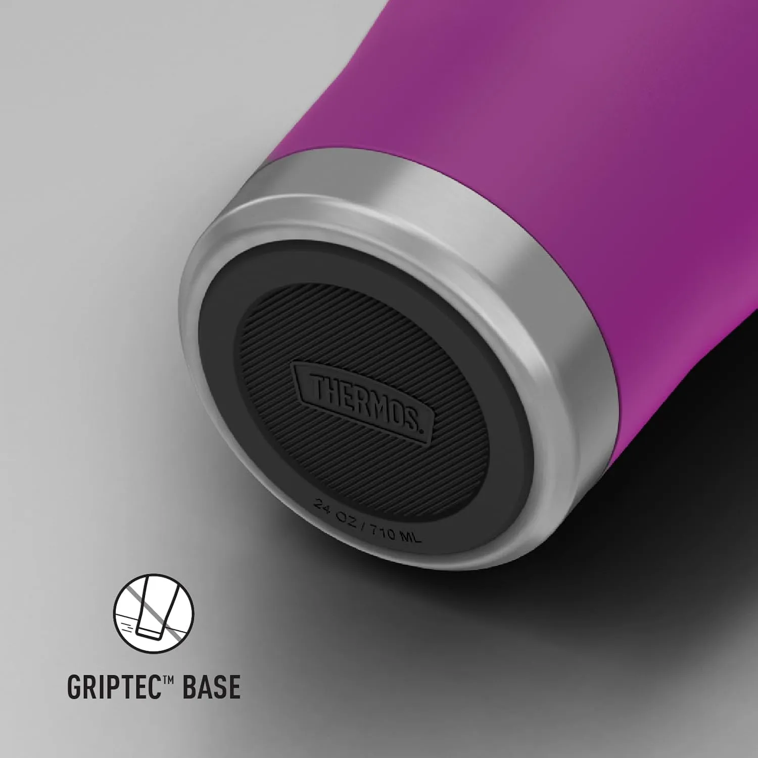 THERMOS ICON SERIES Stainless Steel Cold Tumbler with Slide Lock, 24 Ounce, Plum