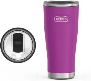 THERMOS ICON SERIES Stainless Steel Cold Tumbler with Slide Lock, 24 Ounce, Plum