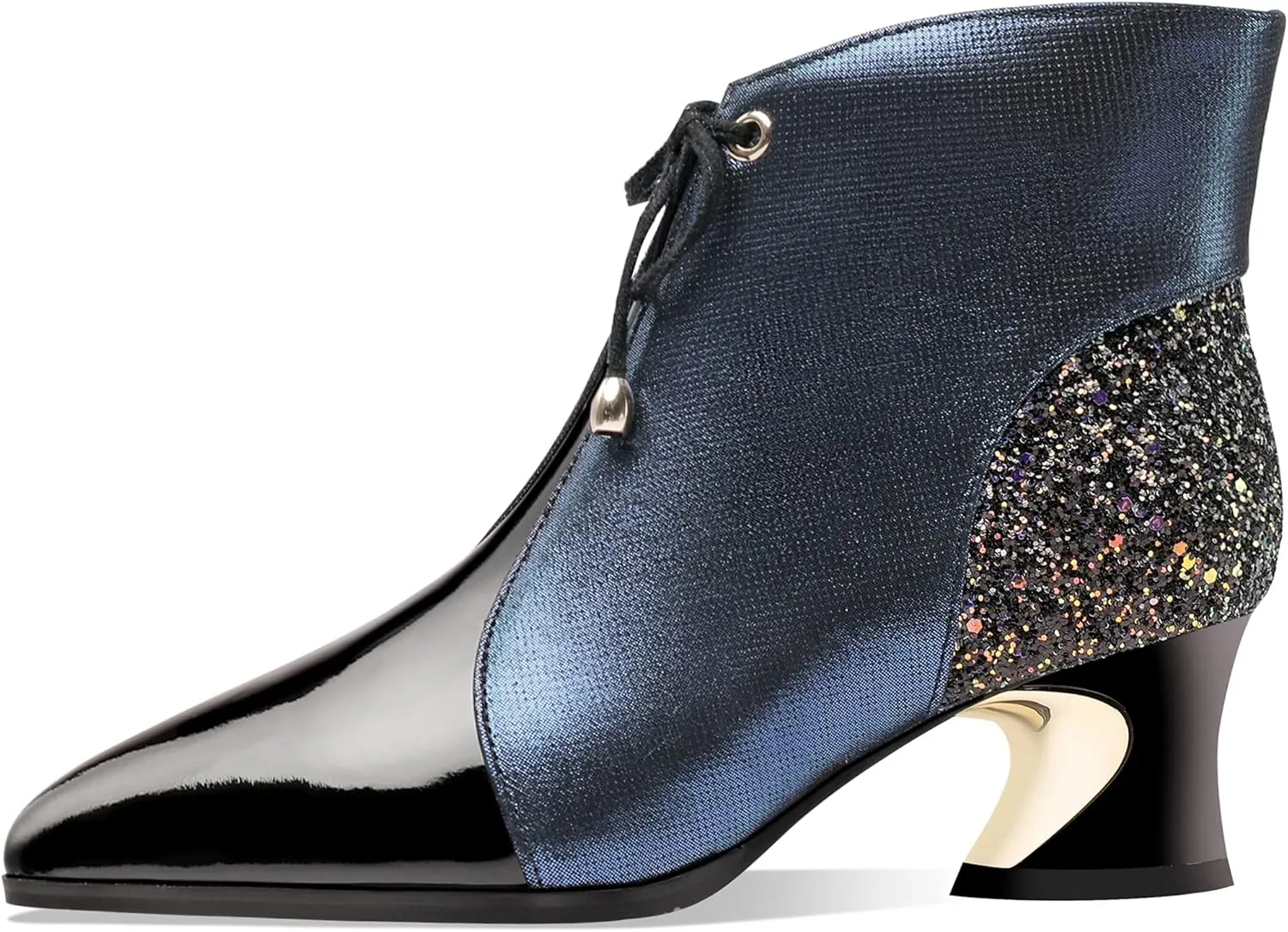 TinaCus Women's Leather Handmade Pointed Toe Spool Heel Side Zip Up Assorted Color Ankle Boots with Selftie