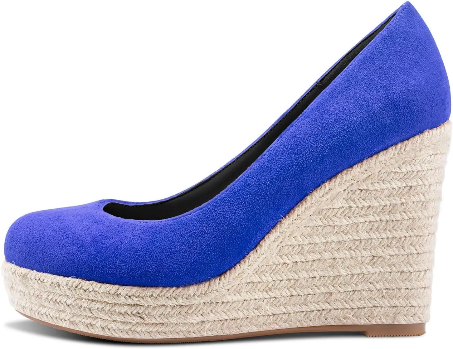 TNYNFBEB Womens Wedge Heel Close Round Toe Pumps Slip-on Prom Party Cute Basic Classic Summer 3.9 Inches Heels
