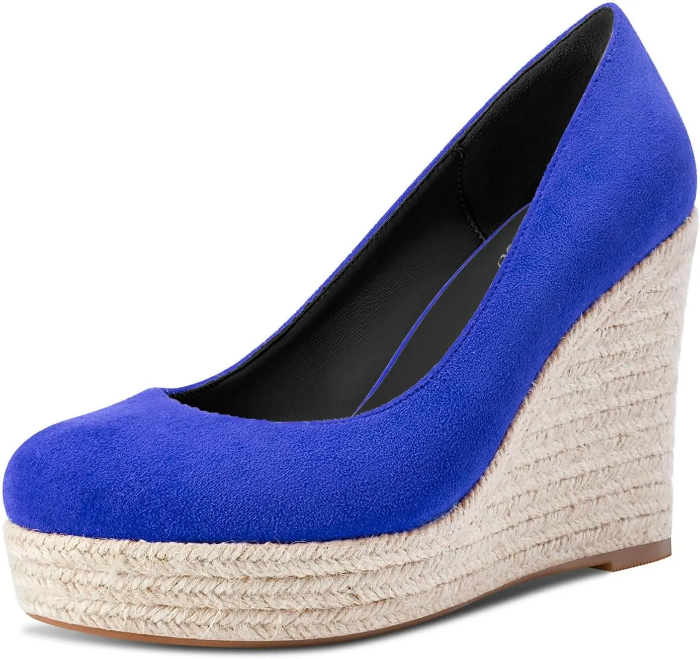 TNYNFBEB Womens Wedge Heel Close Round Toe Pumps Slip-on Prom Party Cute Basic Classic Summer 3.9 Inches Heels