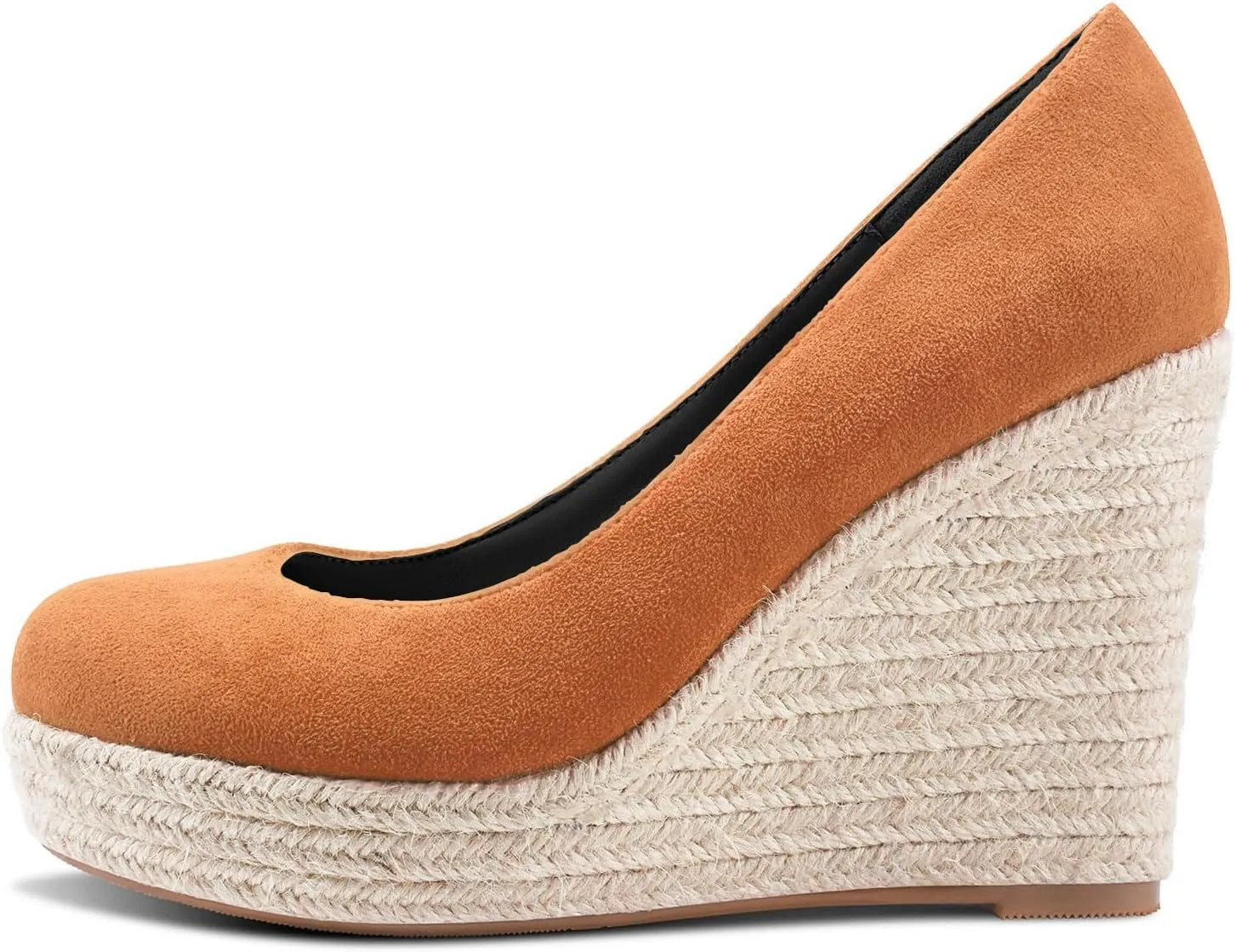 TNYNFBEB Womens Wedge Heel Close Round Toe Pumps Slip-on Prom Party Cute Basic Classic Summer 3.9 Inches Heels