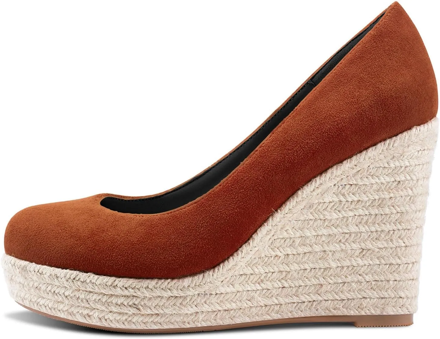 TNYNFBEB Womens Wedge Heel Close Round Toe Pumps Slip-on Prom Party Cute Basic Classic Summer 3.9 Inches Heels