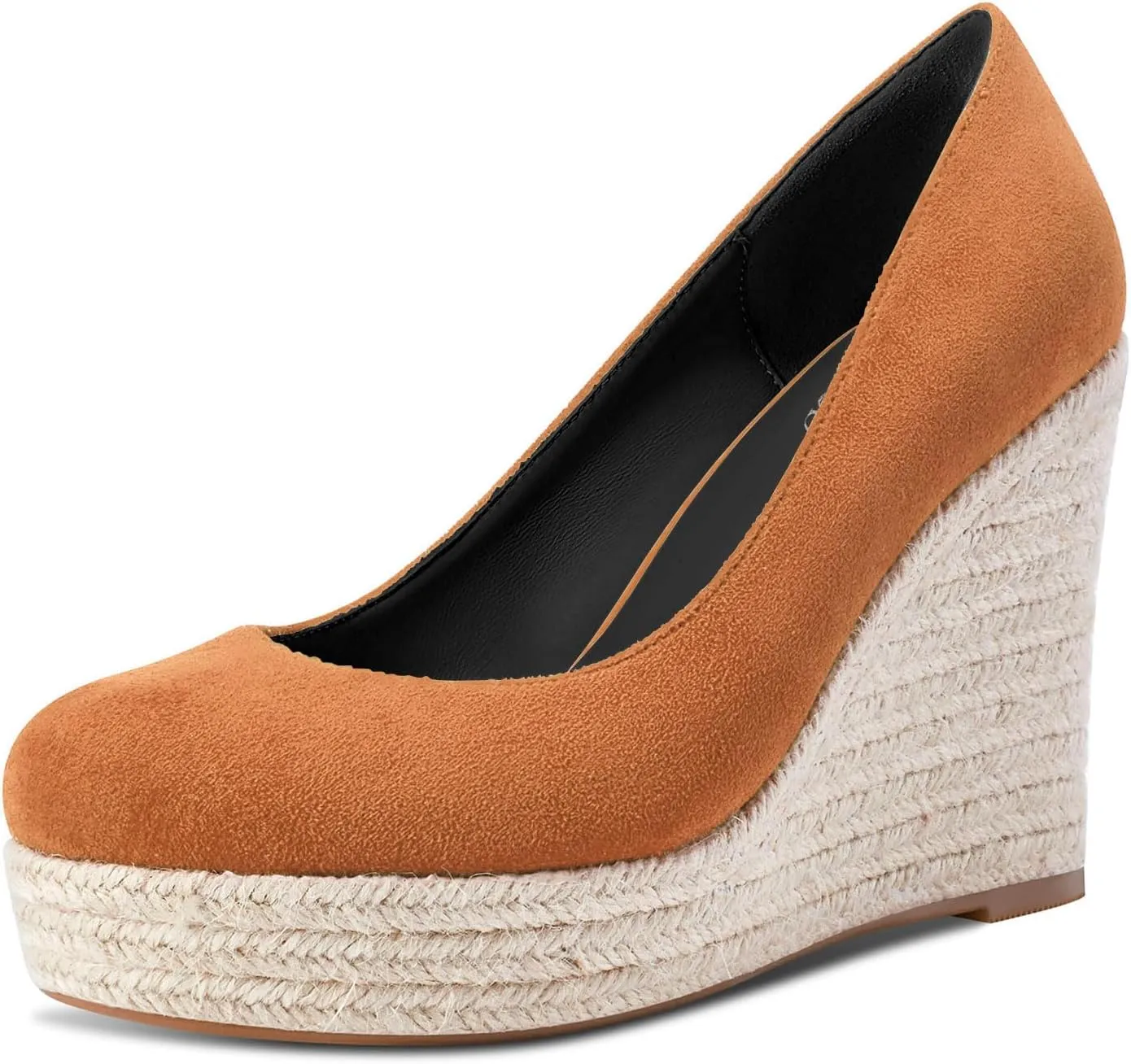 TNYNFBEB Womens Wedge Heel Close Round Toe Pumps Slip-on Prom Party Cute Basic Classic Summer 3.9 Inches Heels