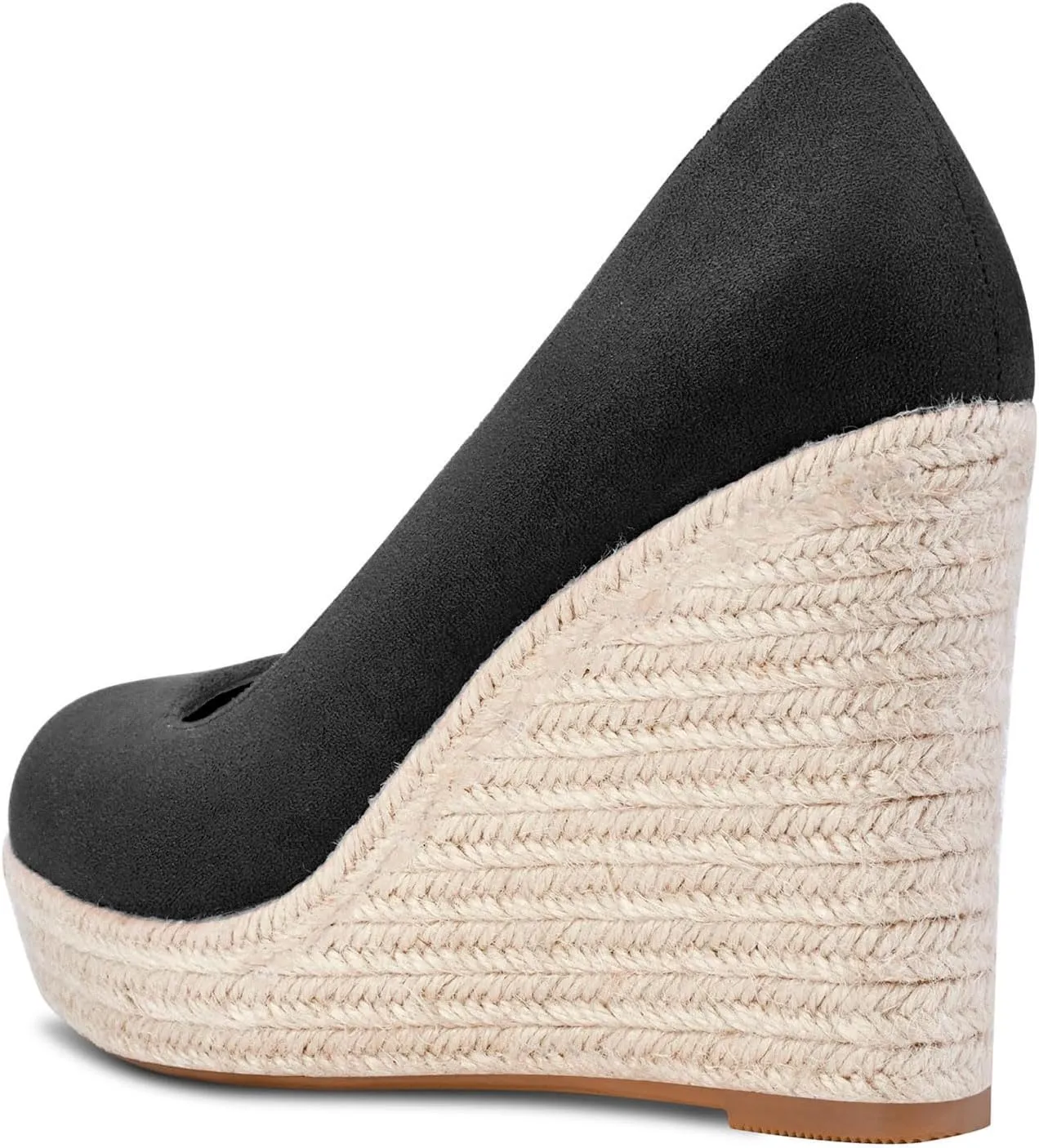 TNYNFBEB Womens Wedge Heel Close Round Toe Pumps Slip-on Prom Party Cute Basic Classic Summer 3.9 Inches Heels