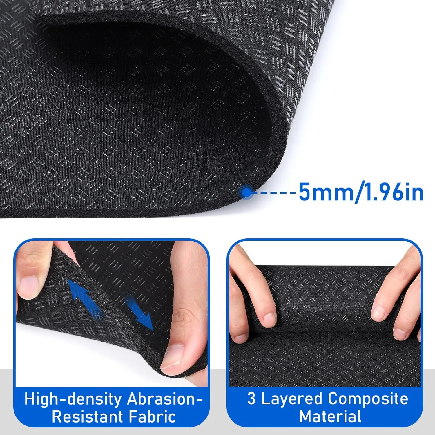 TOBWOLF 2PCS Non-Slip Mat Compatible with Peloton Bike, Concept 2 Rowing Machine, Exercise Bike Mat, Mat Protect Hardwood Floor Carpet for Home Gym, Workout Mat for Bike Trainer, Stationary Spin Bike