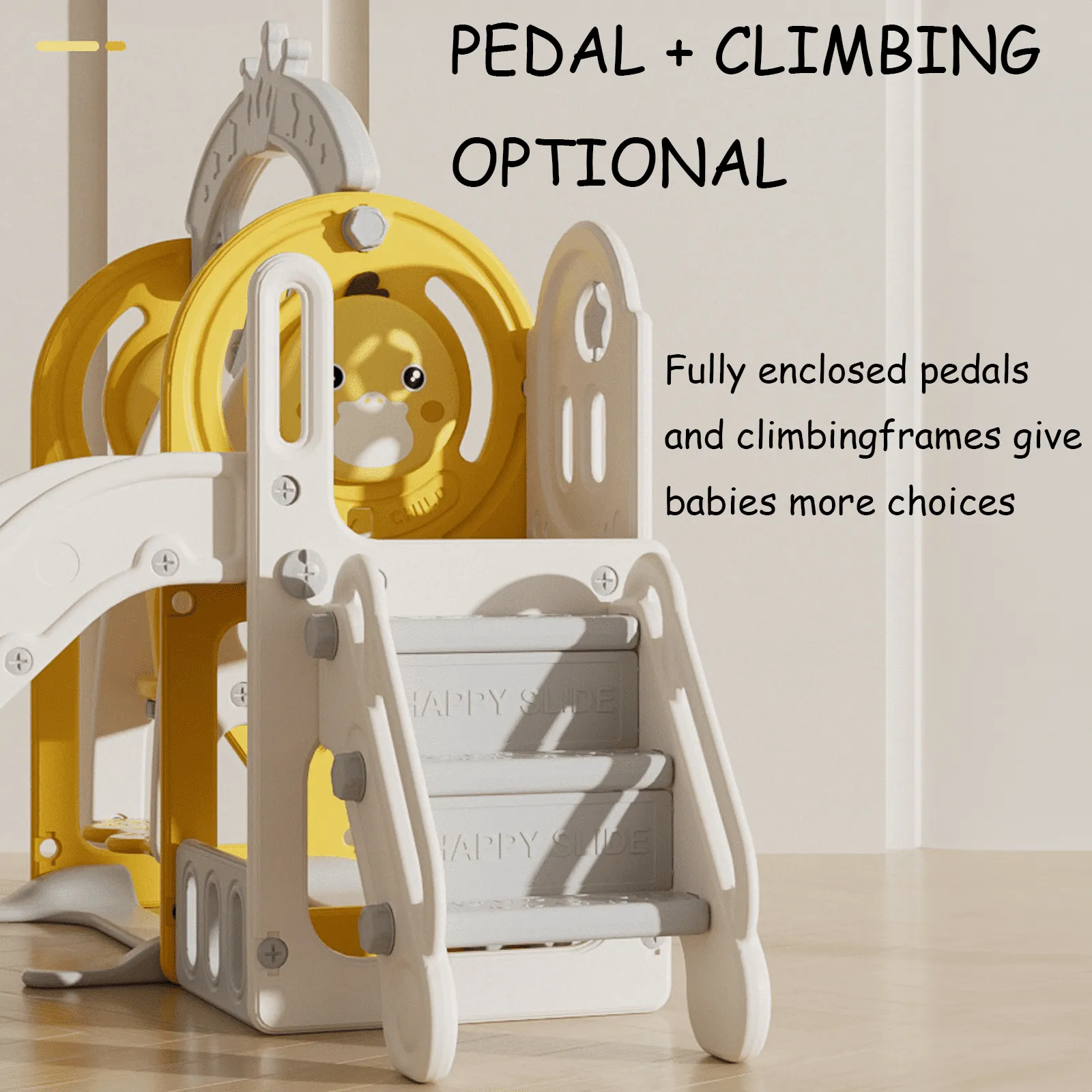 Toddler Slide Playground Tower Set with Swing, Kids Slide for Toddler with Climber, Swing, Basketball Hoop, Climber Hole, Aisle and Storage Space, Indoors Outdoor Playground Slide for Toddler Age 1 
