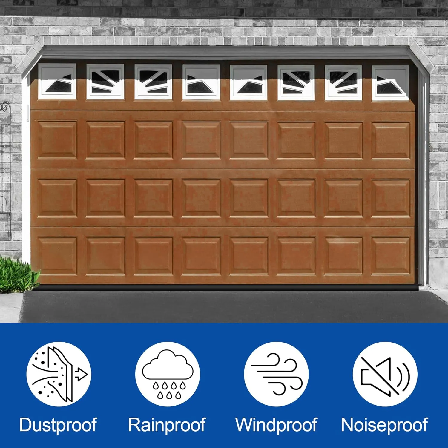 ToLanbbt 18FT Garage Door Seals Bottom Rubber 0.35" Big P Bulb Bottom Weather Strip, Overhead Garage Door Seal Replacement Weather Stripping (18 FT, Black)