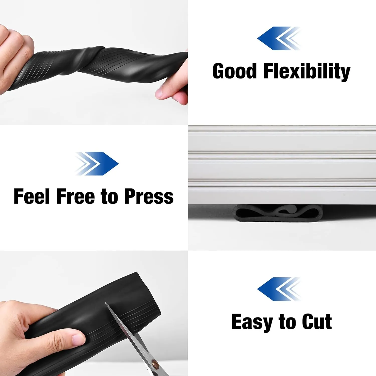 ToLanbbt 18FT Garage Door Seals Bottom Rubber 0.35" Big P Bulb Bottom Weather Strip, Overhead Garage Door Seal Replacement Weather Stripping (18 FT, Black)