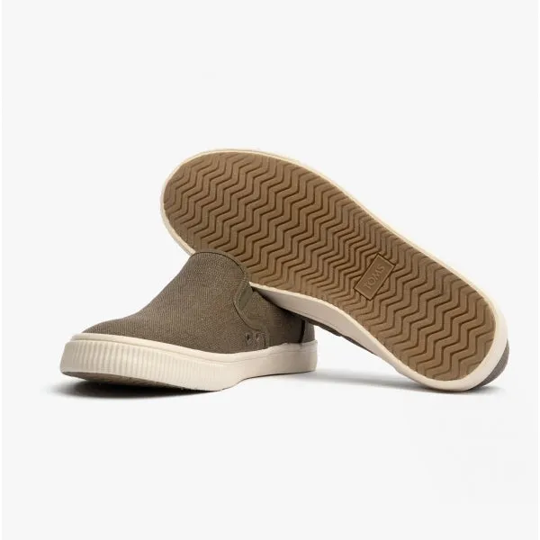 TOMS BAJA Mens Slip On Canvas Shoes Green