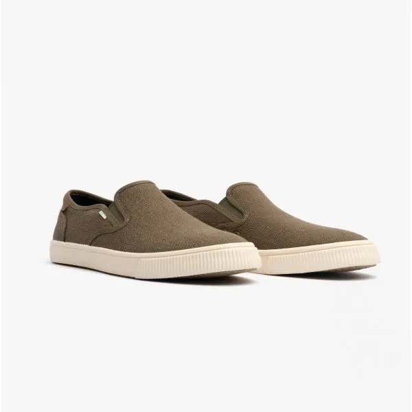 TOMS BAJA Mens Slip On Canvas Shoes Green
