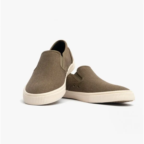 TOMS BAJA Mens Slip On Canvas Shoes Green