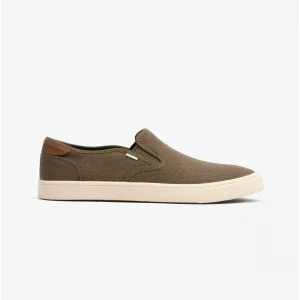 TOMS BAJA Mens Slip On Canvas Shoes Green